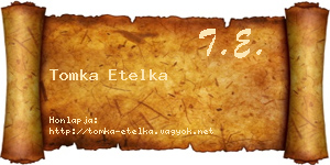 Tomka Etelka névjegykártya